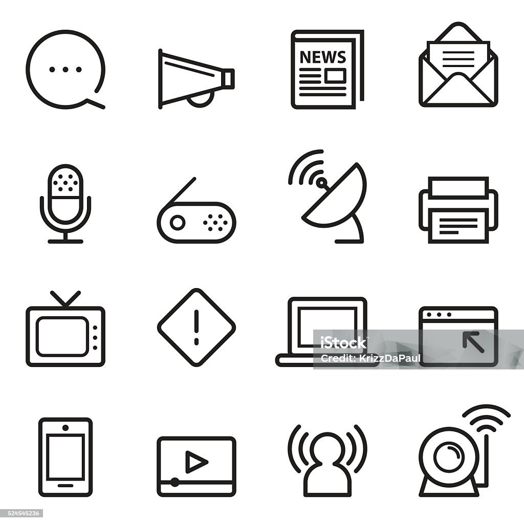 Communication Thin Line Icons Icon Symbol stock vector