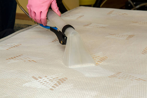 colchão ou cama com produtos químicos de limpeza profissional extração método. - mattress cleaning vacuum cleaner housework - fotografias e filmes do acervo