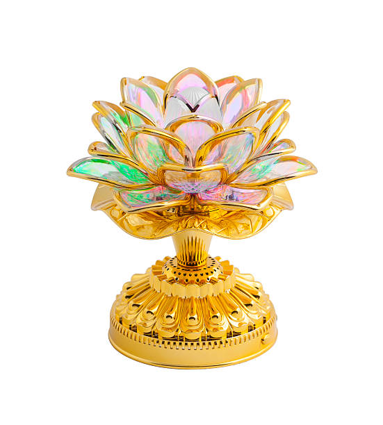 istock Crystal lotus isolated on white background 524548418