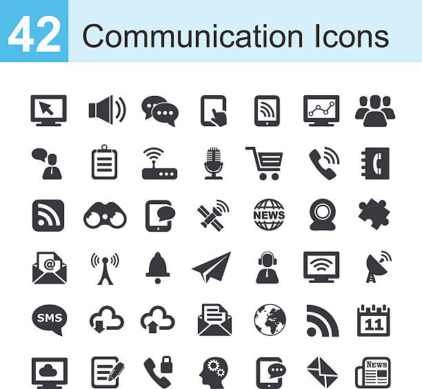 Communication Icons vector art illustration