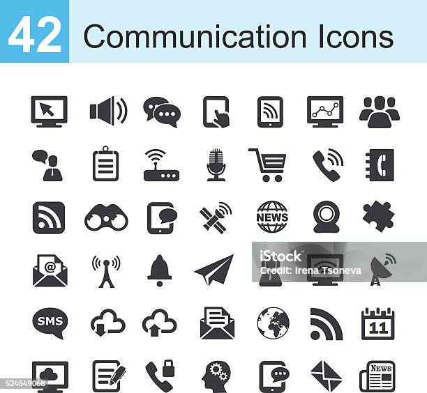 Communication Icons Stock Illustration - Download Image Now - Icon Symbol, Subscription, The Media