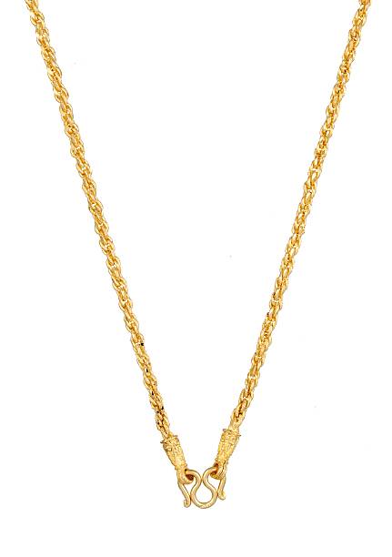 istock luxury golden necklace with pendant 524550972