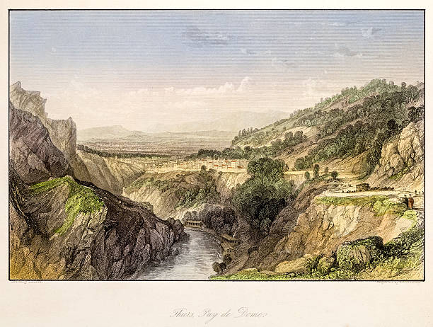 istock France,Thiers, Pay de Dome Landscape of 19 century 524551608