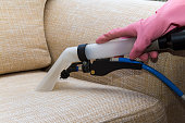 Sofa or armchair chemical cleaning with professionally extraction method.