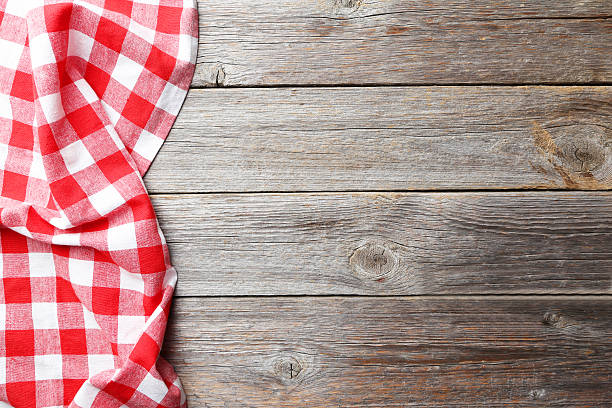 istock Napkin on wooden table, close up 524553874