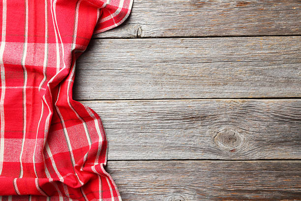 istock Napkin on wooden table, close up 524554372