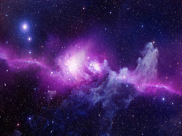 universo equipada con estrellas, nebulosa y galaxy - espacio exterior fotografías e imágenes de stock
