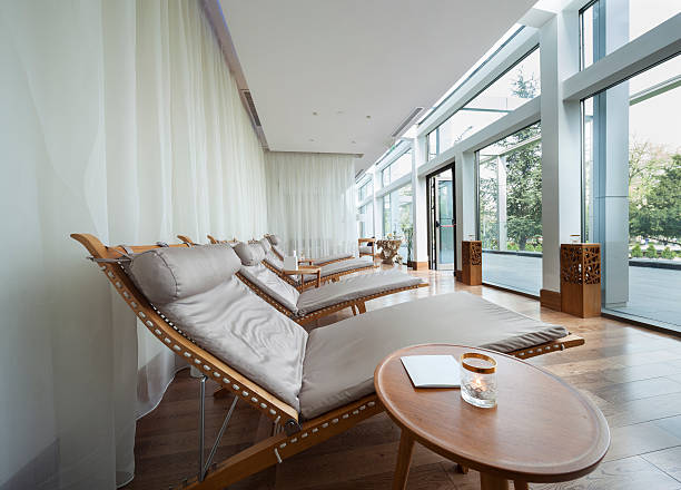 istock deck chairs in relaxation room . beautiful view 524554750