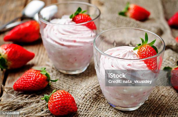 Strawberry Mousse Stock Photo - Download Image Now - Baked Pastry Item, Candy, Cream - Dairy Product