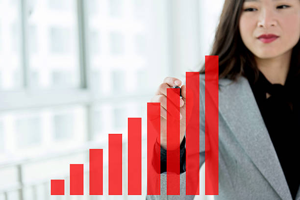 istock Businesswoman with profit graph 524554910