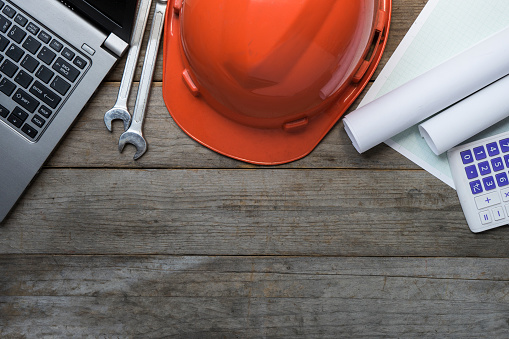 Computer Engineer Desk Background Engineer Desk Background Project Ideas Concept Stock Photo - Download ...