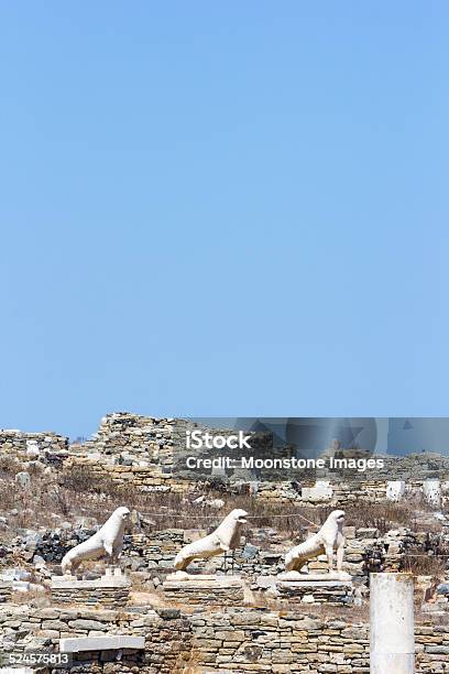 Lions Of The Naxians In Delos Greece Stock Photo - Download Image Now - Ancient, Ancient Civilization, Antiquities