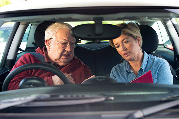 Senior Adult taking Driving Lessons