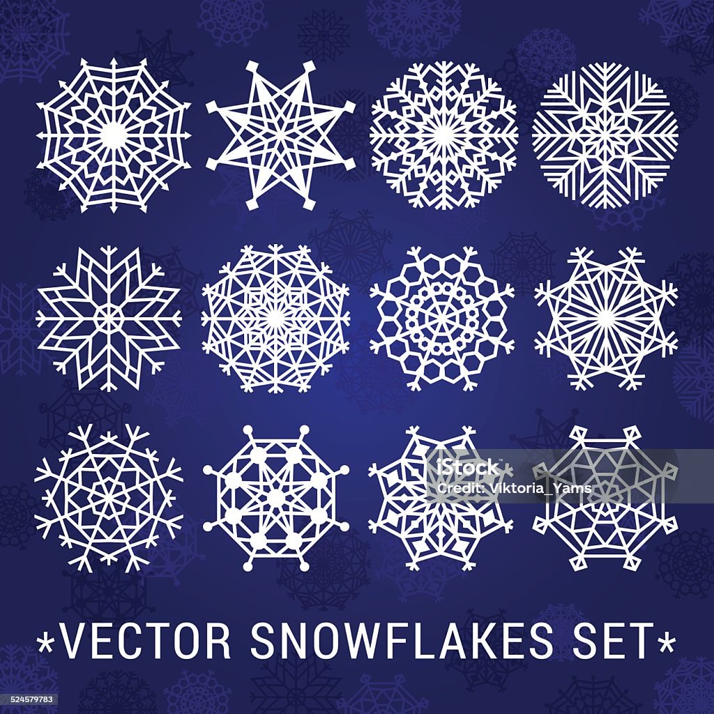 Snowflake Vector Numbers Snowflakes Vector Set Stock Illustration - Download Image Now ...