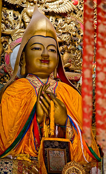 zhong ke ba detalhes de lama gong templo budista pequim, china - tanka imagens e fotografias de stock