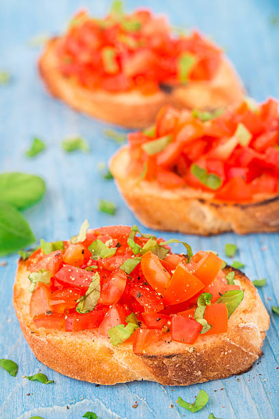 istock Italian tomato bruschetta with basil 524583119