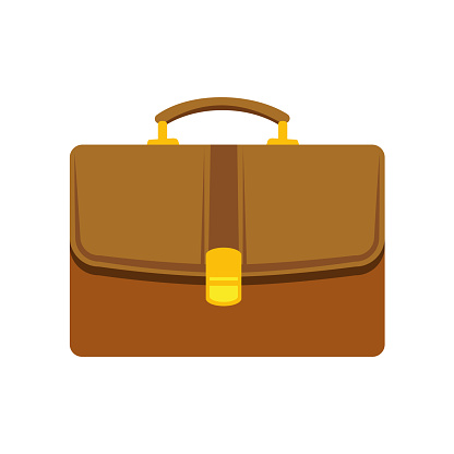 Briefcase flat icon isolated on white background. Vector illustration