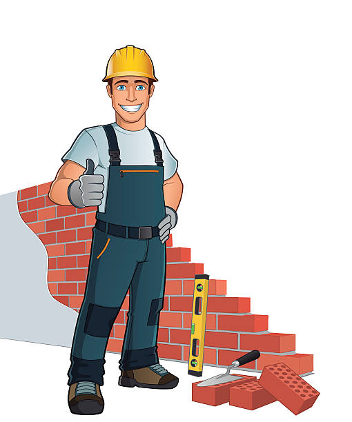 Bricklayer Stock Illustration - Download Image Now - Bricklayer,  Construction Worker, Mason - Craftsperson - iStock