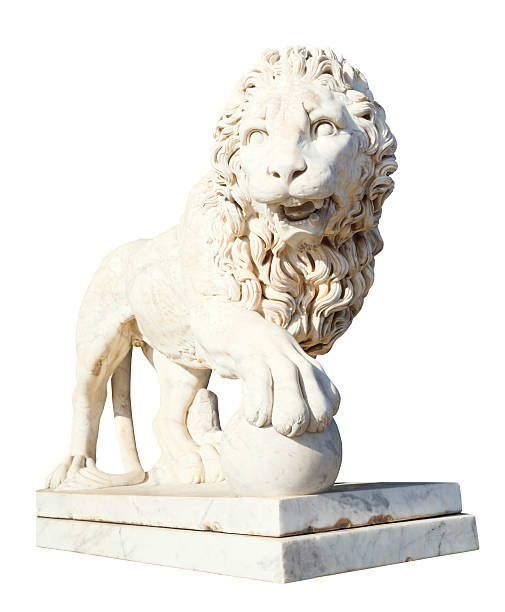 istock medici lion with sphere isolated on white 524618583