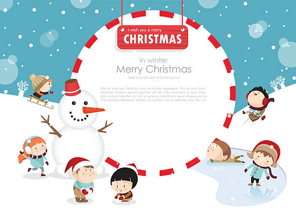ilustrações de stock, clip art, desenhos animados e ícones de crianças brincando ao ar livre no inverno um - christmas snow child winter
