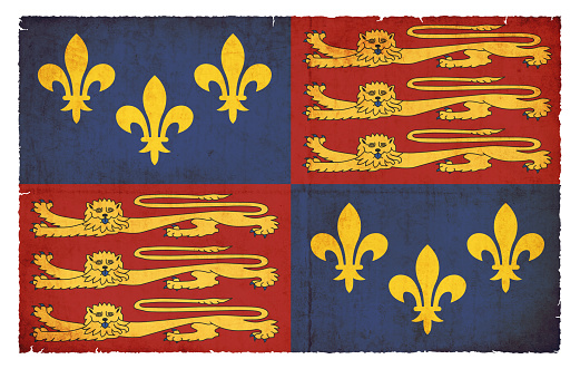 Historic flag of England (Tudor, 1406-1603) created in grunge style