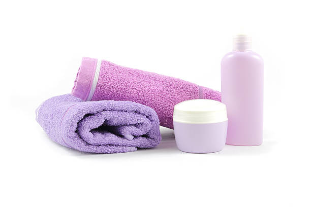 istock Towels and containers of creams 524620005