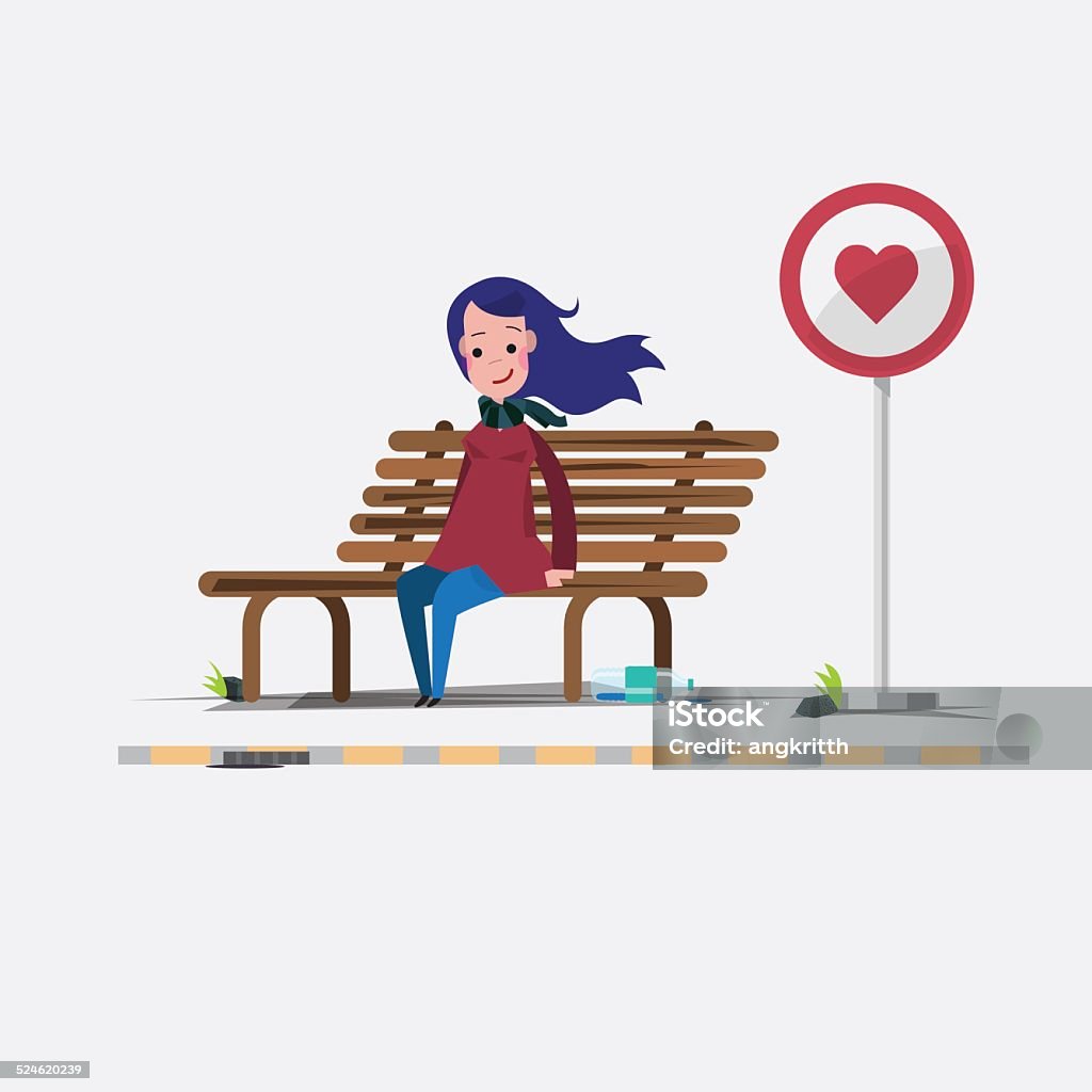 lady están esperando Amor-Ilustración vectorial - arte vectorial de Adulto libre de derechos