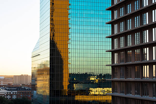 istock Downtown Dallas Texas mid-level view of office buildings 524621361