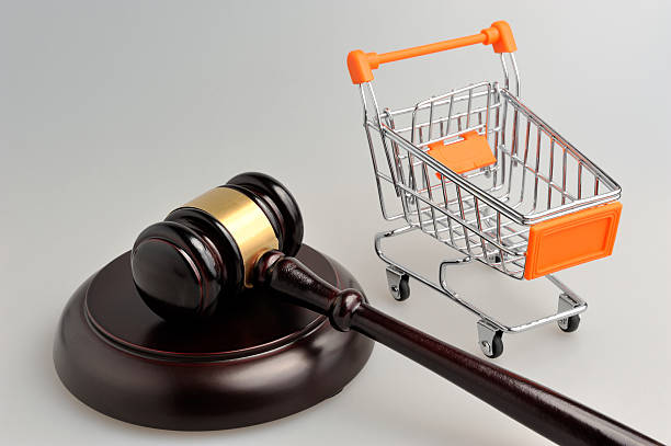 istock Gavel of judge and pushcart on gray 524622013