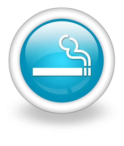 значки, кнопки, символизирующими зона для курения - tobaco стоковые фото и изображения