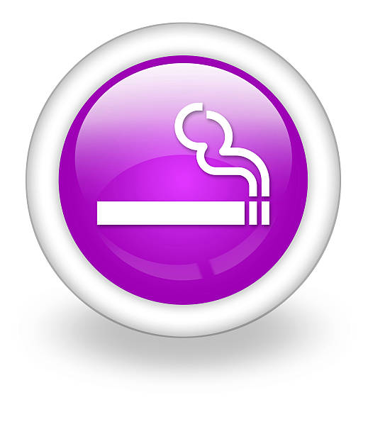 значки, кнопки, символизирующими зона для курения - tobaco стоковые фото и изображения
