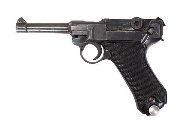 Luger P08 Parabellum handgun isolated Luger P08 Parabellum handgun isolated 1914 stock pictures, royalty-free photos & images