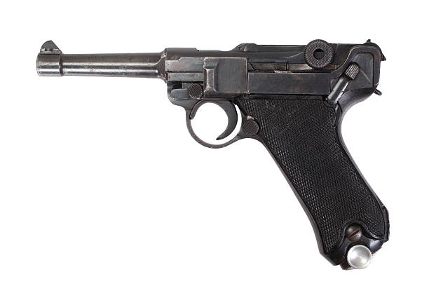 luger p08 parabellum revólver isolado - 1941 imagens e fotografias de stock