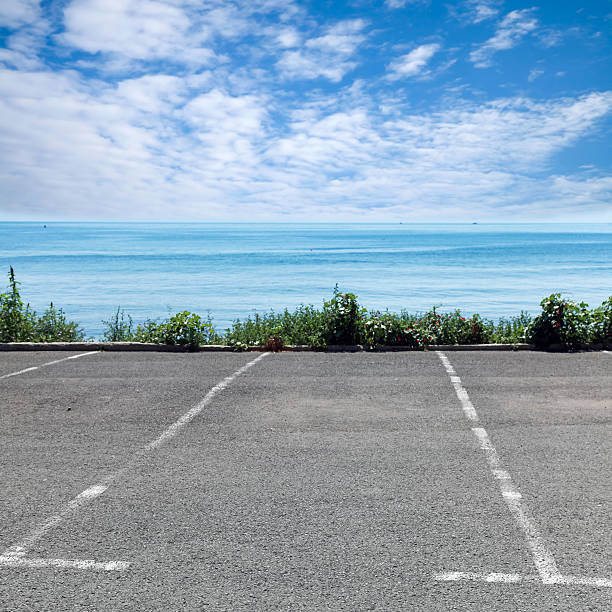 istock Empty parking place on the sea coast 524624383