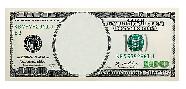 One Hundred Dollar Bill without some original Digitally erased art of a dollar banknote number 100 stock pictures, royalty-free photos & images