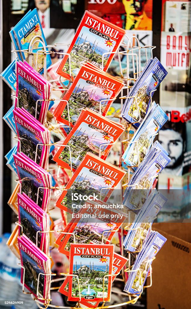 Istanbul City guides on different languages Istanbul, Turkey  - October 19, 2014: Istanbul City guides on different languages displayed at newsstand on Istanbul street Book Stock Photo