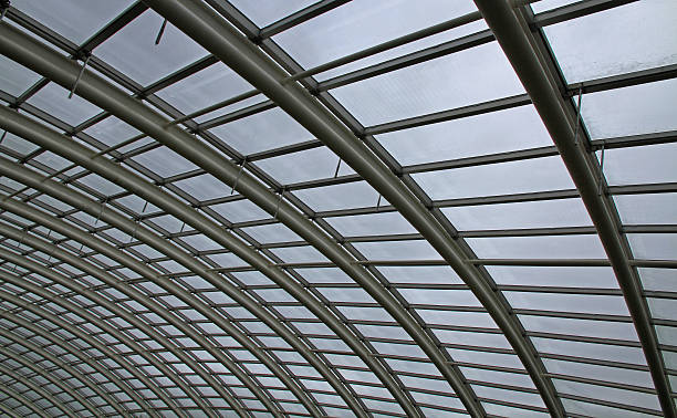 istock Abstract of a curved glass roof 524649505