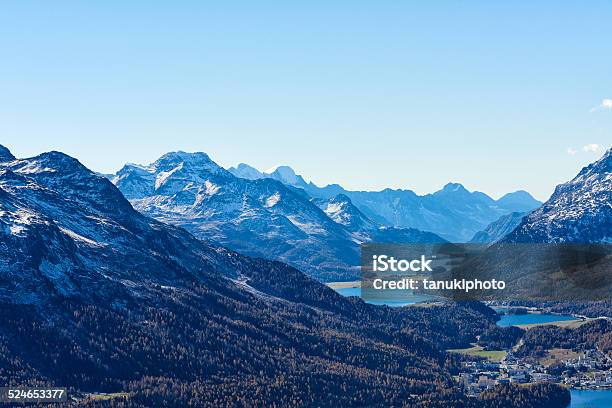 Engadin Valley Stock Photo - Download Image Now - Samedan, Autumn, Copy Space