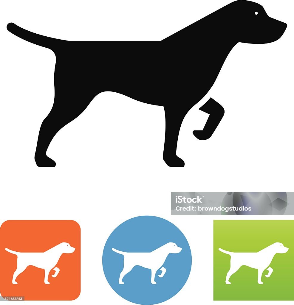 Hunting Dog Icon Hunting dog symbol for download. Vector icons for video, mobile apps, Web sites and print projects. Hunting Dog stock vector