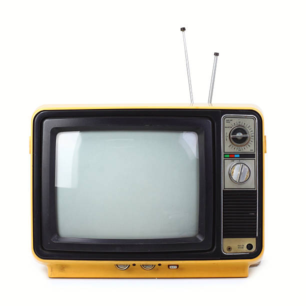 istock Vintage style old television isolated on white background. 524654035