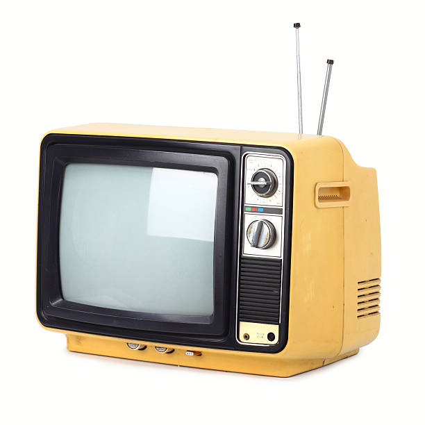 istock Vintage style old television isolated on white background. 524654037