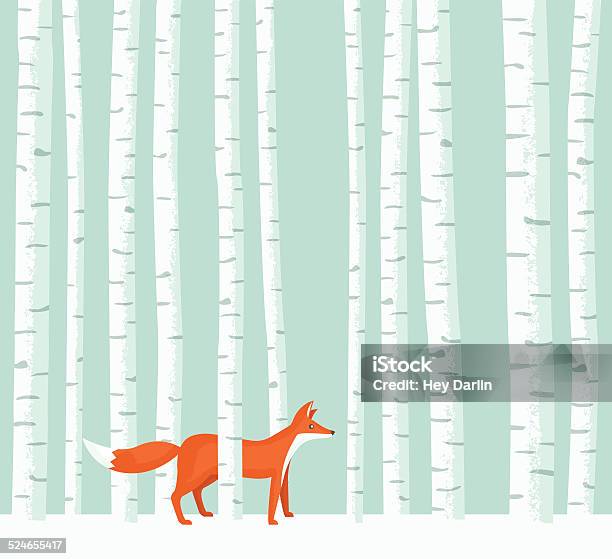 Aspen Fox Stock Illustration - Download Image Now - Fox, Illustration, Winter