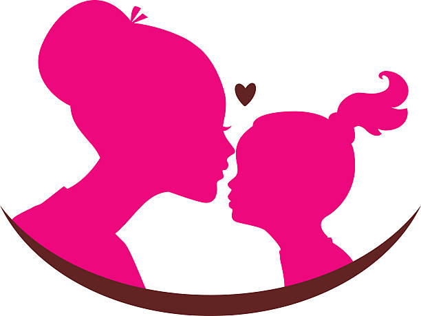 мама и дочь love - silhouette mother baby computer graphic stock illustrations