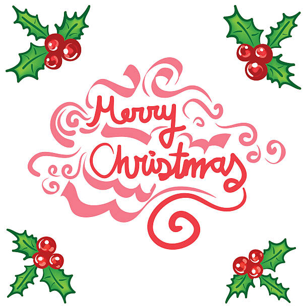 Christmas Frame Template with mistletoe vector art illustration
