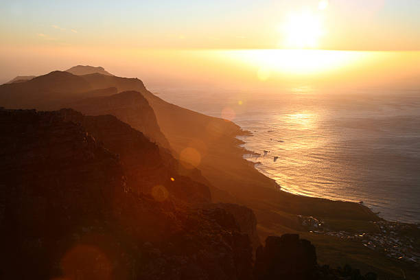 istock Cape Town's Table Mountain during sunset and Indian Ocean 524686763