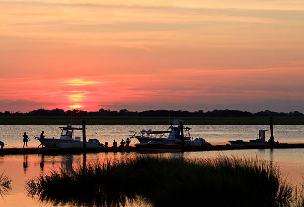 Jekyll Island Sunset Silhouette stock photo