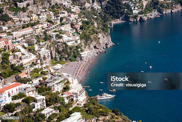 Positano Amalfi Coast Italy Stock Photo - Download Image Now - Anchor - Vessel Part, Beach, Blue