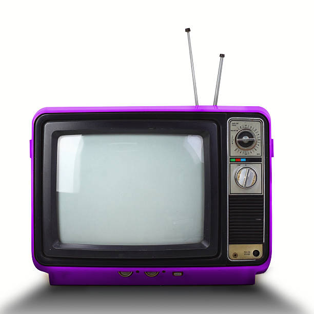 istock Vintage style old television isolated on white background. 524688625