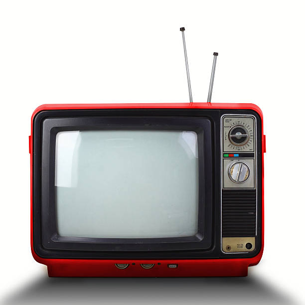 istock Vintage style old television isolated on white background. 524689243