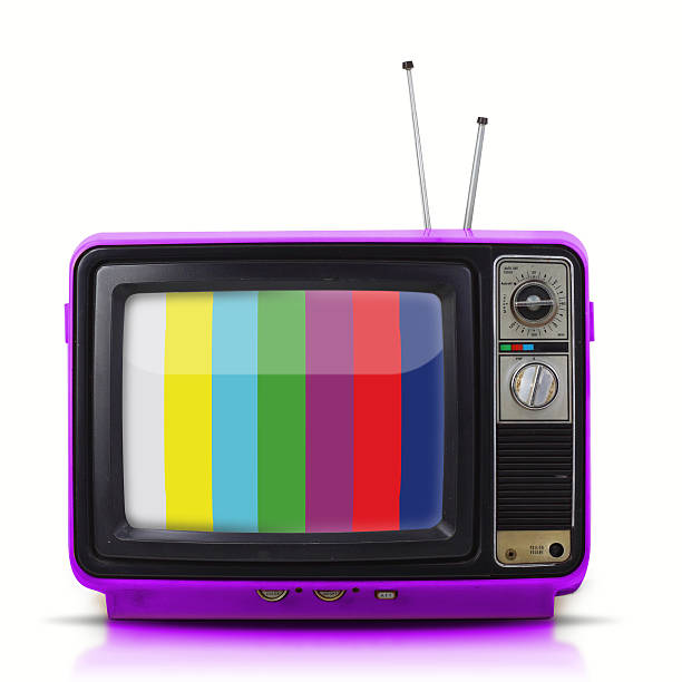 istock Vintage style old television isolated on white background. 524689431